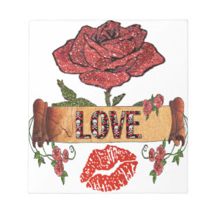 Bloc-note RAB Rockabilly Roses, Amour & Rouge à Lèvres