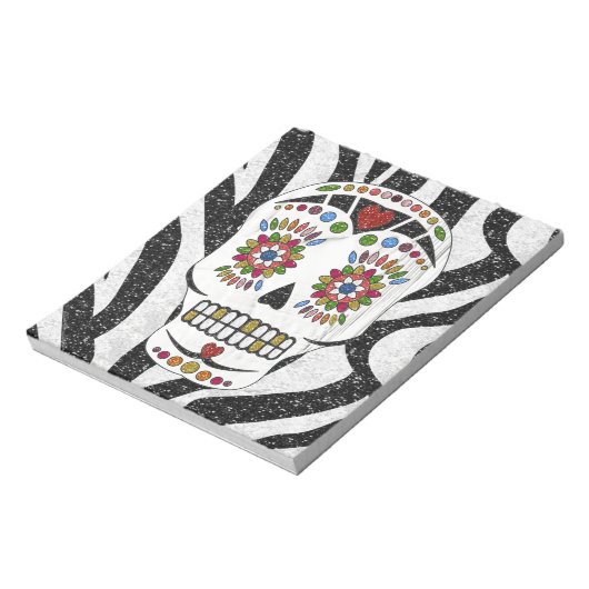 Bloc-note RAB Rockabilly Sugar Skull on Zebra (Tourné)