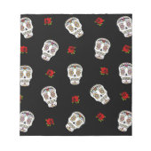 Bloc-note RAB Rockabilly Sugar Skulls Roses On Black (Devant)