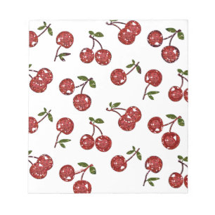 Bloc-note RAB Rockabilly très cerise cerises sur blanc