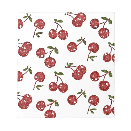 Bloc-note RAB Rockabilly très cerise cerises sur blanc (Devant)