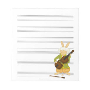 Bloc-note Rabbit Avec Papier Manuscrit De Musique Violon Cas