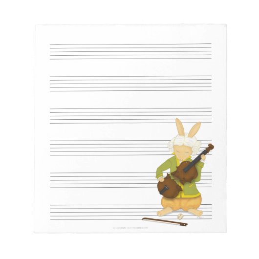 Bloc-note Rabbit Avec Papier Manuscrit De Musique Violon Cas (Devant)