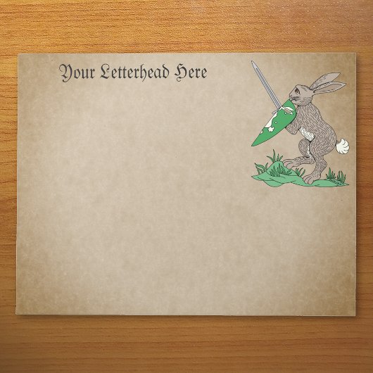 Bloc-note Rabbit de guerrier médiéval