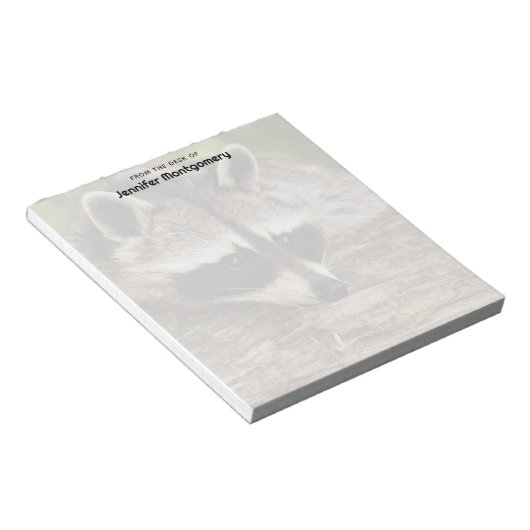 Bloc-note Raccoon mignon reposant sur un journal (Incliné)