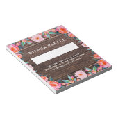 Bloc-note Raffin de couche florale rose rustique (Incliné)