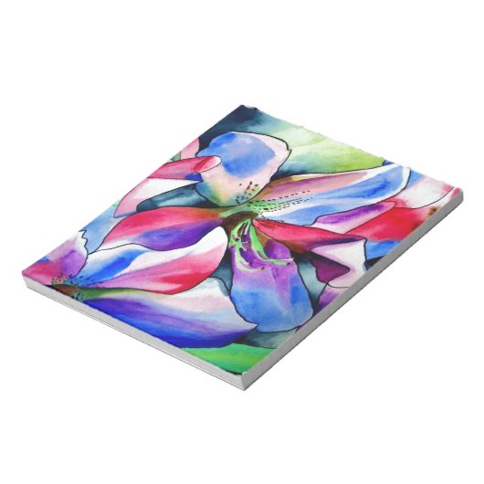 Bloc-note Rainbow Azalea fleur aquarelle originale (Tourné)