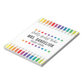Bloc-note Rainbow Crayons Kindergarten Enseignant (Tourné)