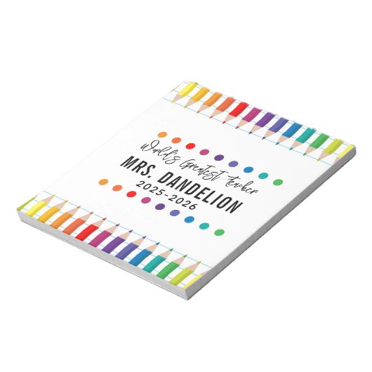 Bloc-note Rainbow Crayons Kindergarten Enseignant (Tourné)