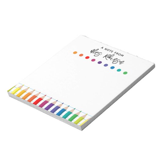 Bloc-note Rainbow Crayons Kindergarten Enseignant (Tourné)