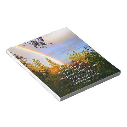 Bloc-note Rainbow Forest Écriture chrétienne Bible Verse (Incliné)