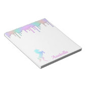 Bloc-note Rainbow Holographic Drips Unicorn Custom Name (Incliné)