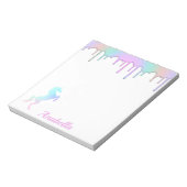 Bloc-note Rainbow Holographic Drips Unicorn Custom Name (Tourné)