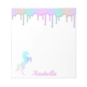 Bloc-note Rainbow Holographic Drips Unicorn Custom Name (Devant)