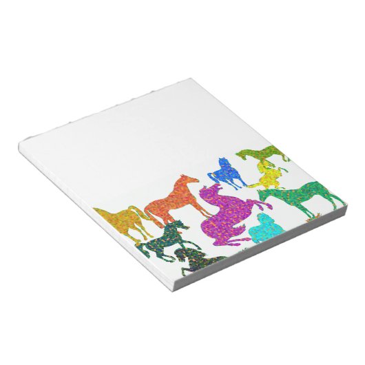 Bloc-note Rainbow Horses - "Dotty about Horses !" (Incliné)