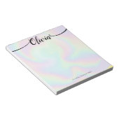 Bloc-note Rainbow Iridescente écriture manuscrite de script  (Incliné)