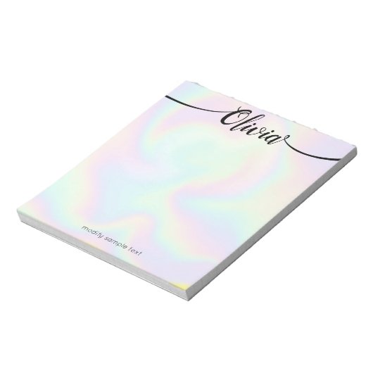Bloc-note Rainbow Iridescente écriture manuscrite de script  (Tourné)