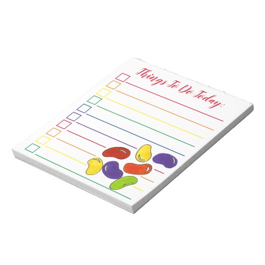 Bloc-note Rainbow Jelly Bean Candy Personnalisé À Faire List (Tourné)
