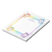 Bloc-note Rainbow Kittens personnalisé Mitzvah Notes Bloc-no (Tourné)