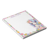 Bloc-note Rainbow Unicorn Cute Floral Purple Kids School (Incliné)