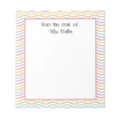 Bloc-note Rainbow Wavy Lined Personnalisé Du bureau de.. (Devant)