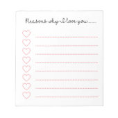 Bloc-note Raisons pour lesquelles je t'aime................. (Devant)