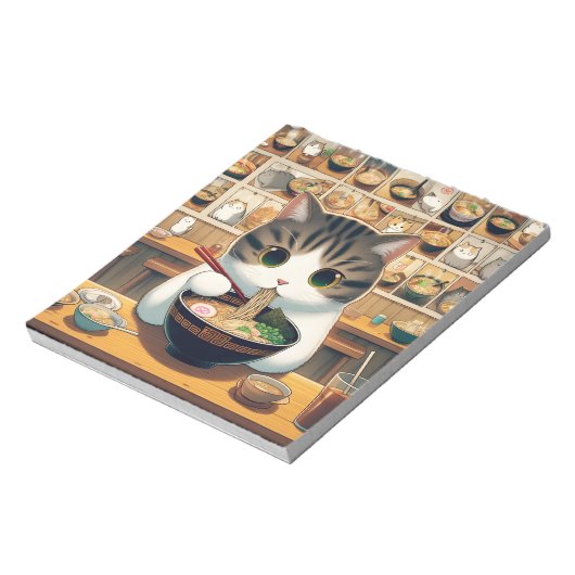 Bloc-note Ramen mangeant de chat Munchkin (Tourné)