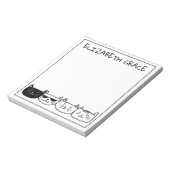Bloc-note Rangée de chats noir et blanc personnalisée (Tourné)