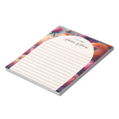 Bloc-note Ranunculus rose orange floral personnalisé (Tourné)