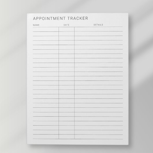 Bloc-note rappel de rendez-vous moderne simple