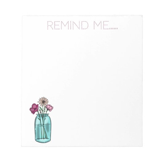 Bloc-note Rappelez-Moi Bouquet Floral En Plaque-Noeud En Ver (Devant)