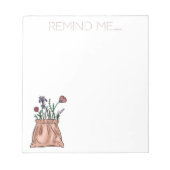 Bloc-note Rappelez-moi le bouquet floral en sac (Devant)