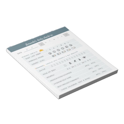 Bloc-note Rappels quotidiens Planificateur Quotidien Vérifie (Incliné)