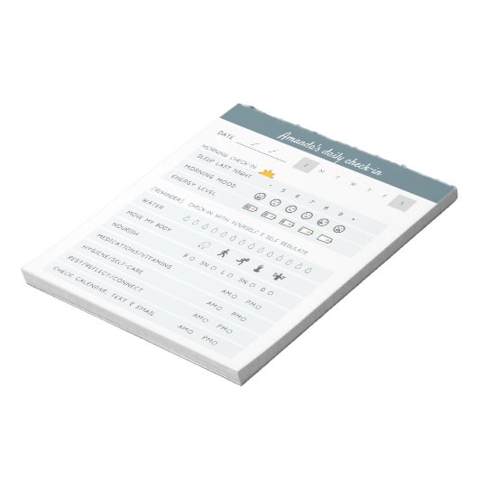 Bloc-note Rappels quotidiens Planificateur Quotidien Vérifie (Tourné)