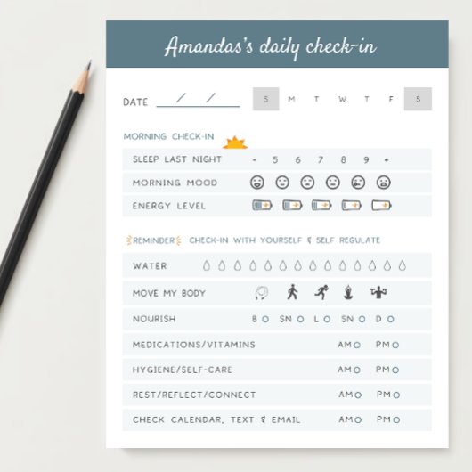 Bloc-note Rappels quotidiens Planificateur Quotidien Vérifie