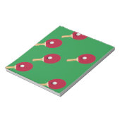 Bloc-note Raquette de ping-pong et boule sur vert (Tourné)