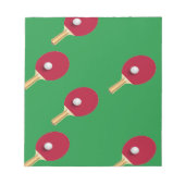 Bloc-note Raquette de ping-pong et boule sur vert (Devant)