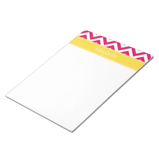 Bloc-note Raspberry Lg Chevron Ananas Nom Monogramme (Incliné)