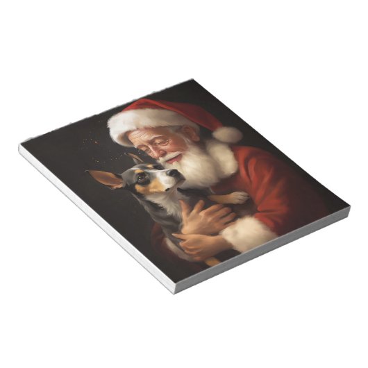 Bloc-note Rat Terrier Avec Noël Festif Du Père Noël (Incliné)