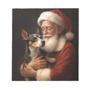 Bloc-note Rat Terrier Avec Noël Festif Du Père Noël