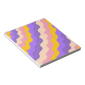 Bloc-note Rayure céleste jaune violet abstraite groovy (Incliné)