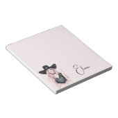Bloc-note Rayures blanches roses noires (Incliné)