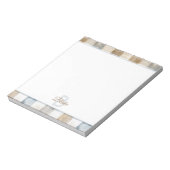 Bloc-note Râyures Bleu Crème Brun Tan Nom Initiale (Tourné)