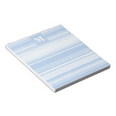 Bloc-note Rayures bleues bébé monogramme (Incliné)