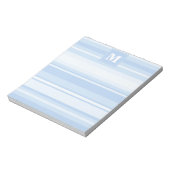 Bloc-note Rayures bleues bébé monogramme (Tourné)