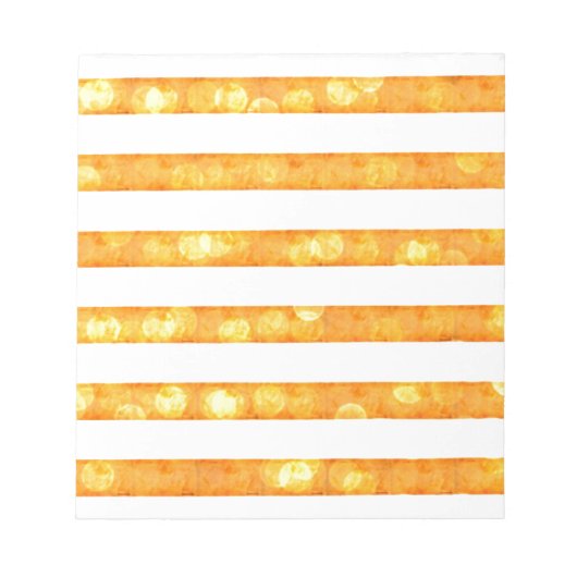 Bloc-note Rayures Bokeh Orange Et Blanc (Devant)