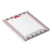 Bloc-note Rayures Et Un Nœud Papillon Rouge (Incliné)