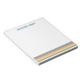 Bloc-note Rayures minimalistes monogrammées rétro (Incliné)