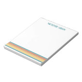 Bloc-note Rayures minimalistes monogrammées rétro (Tourné)