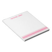 Bloc-note Rayures minimalistes monogrammées rétro (Incliné)